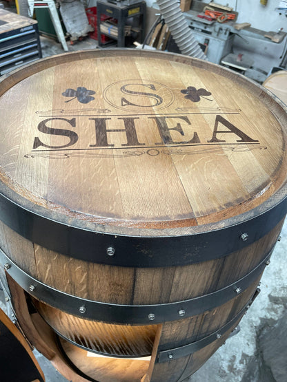Whiskey Barrel Pool/Billiards Cabinet