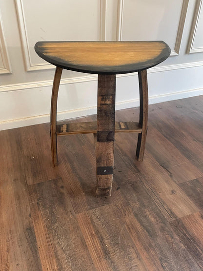 Custom Bourbon Barrel Head Bar Stool