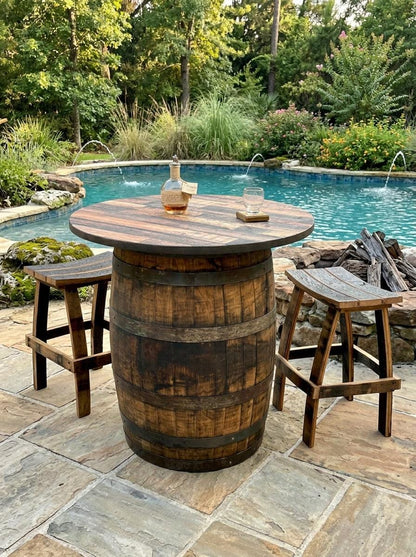 Bourbon Barrel Bistro/Patio Table with optional stools - Indoor/Outdoor