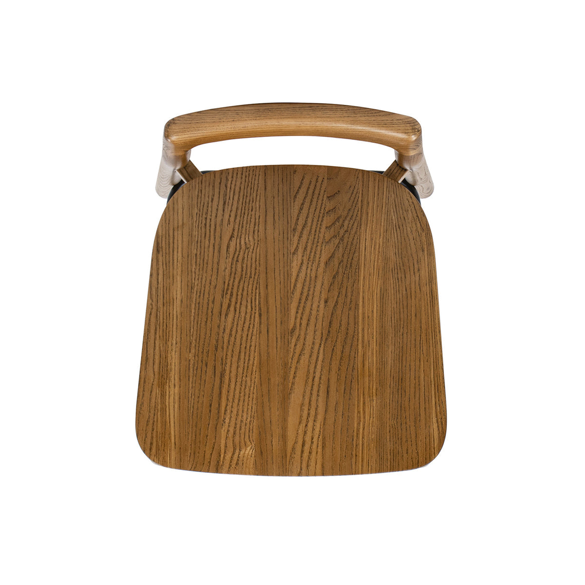 Modern Minimalist Low Back Barstool with Iron Footrest - Walnut