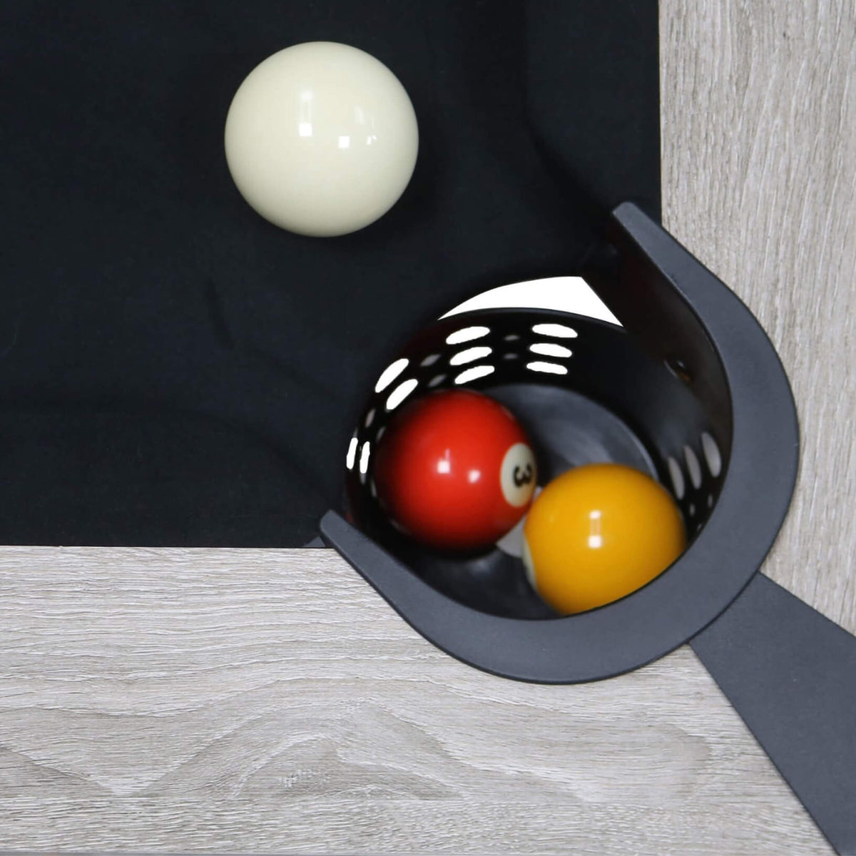 Large 84-Inch Rustic Gray Pool Table With Cues, Balls And X-Legs (SAK54361)