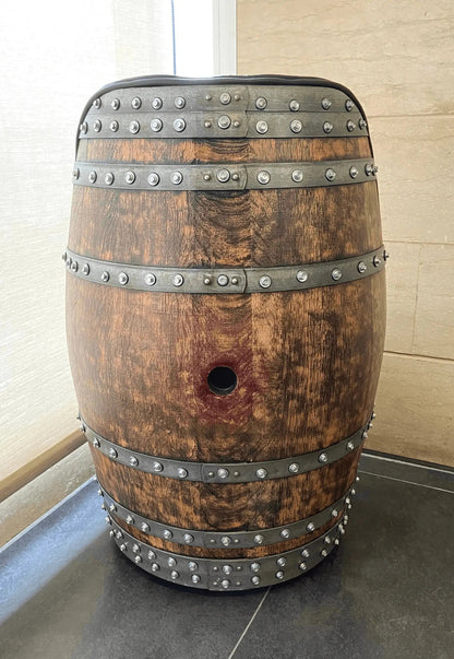 Luxury Whiskey & Wine Barrel Captain Chair with Hidden Safe