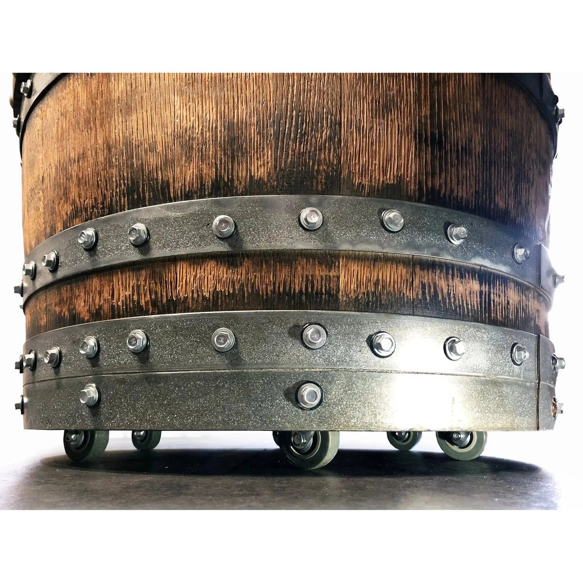 Luxury Whiskey & Wine Barrel Captain Chair — Memory Foam, Brown Upholstery