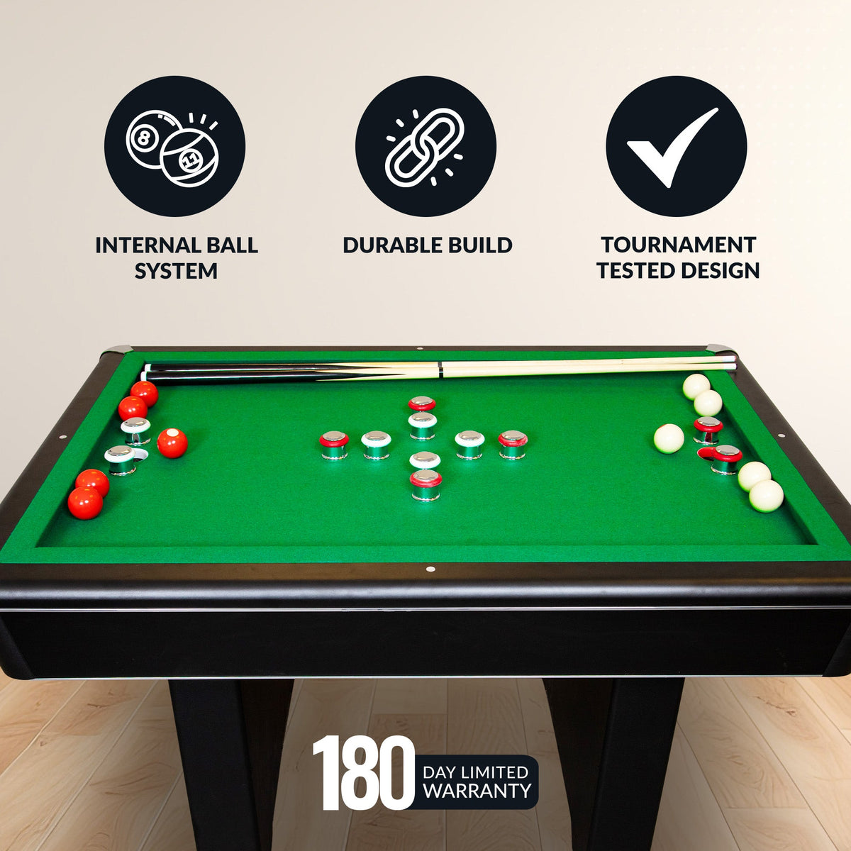 Hathaway Renegade 54-in Bumper Pool Table - Slate - Black with Green Felt
