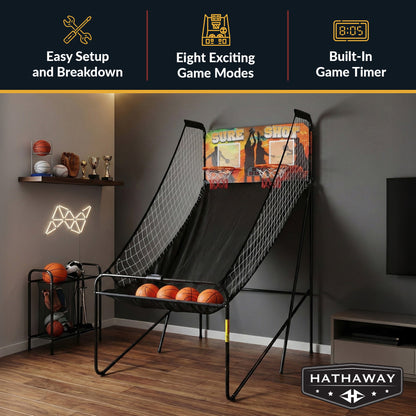 Hathaway Sure Shot 81-in Dual Basketball Arcade Game with LED Scoring
