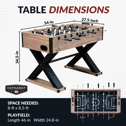 Hathaway Excalibur 54-in Foosball Table - Driftwood