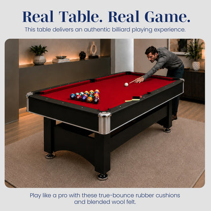 Hathaway Spartan 6-ft Pool Table with Table Tennis Top - Black with Red Felt
