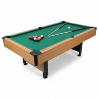 Billiard Table Designed for Compact Spaces, Double-Sealed MDF Play-Bed, Auto Ball Return, Leg Levelers