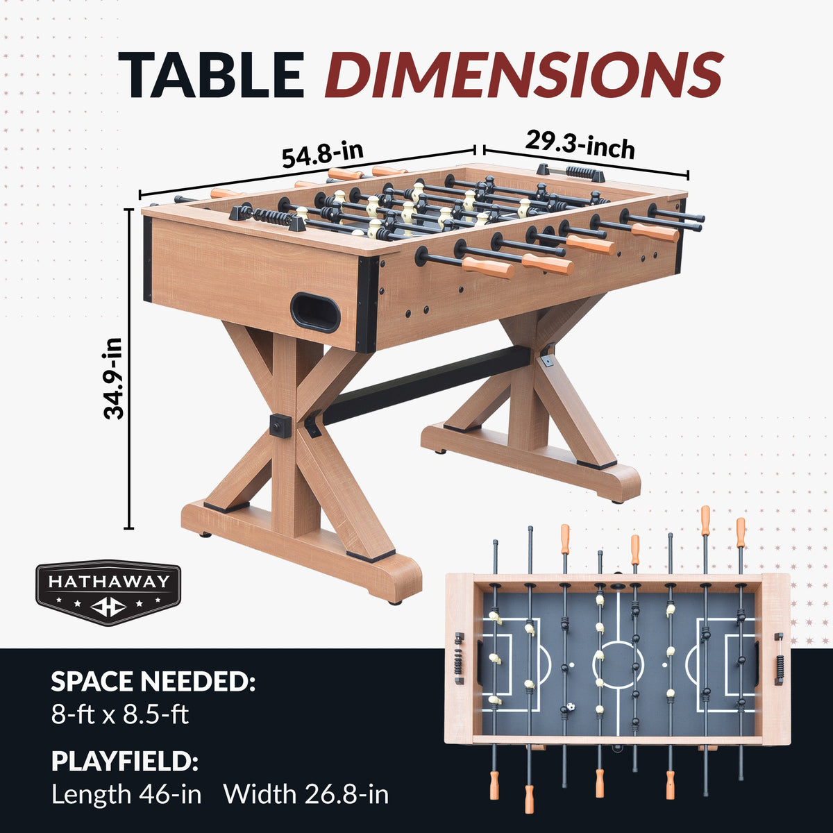 Hathaway Daulton 55-in Foosball Table
