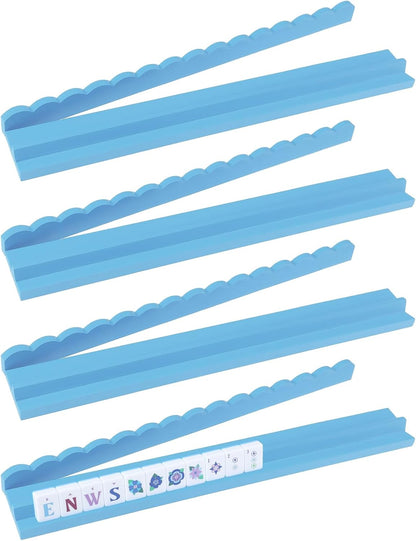 20" Beechwood Mahjong Racks with Magnetic Scalloped Pushers | Set of 4