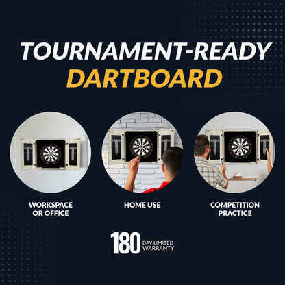 Hathaway Drifter Bristle Dartboard and Cabinet Set - Rustic Gray