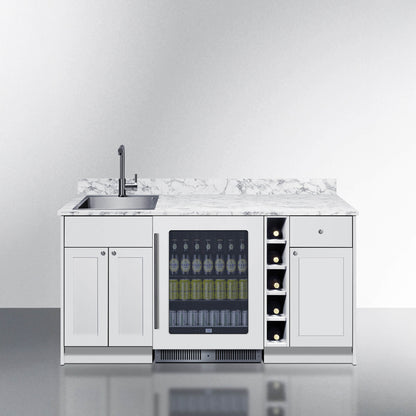Summit Oasis Wet Bar Kitchenette With Countertop, Beverage Center, And Fully Assembled Cabinetry [OASISWH35] (SAK19178)