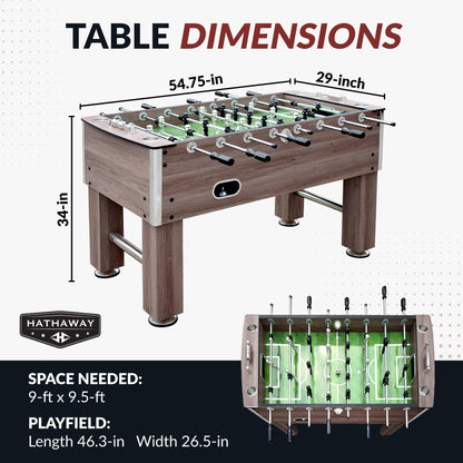 Hathaway Driftwood 56-in Foosball Table
