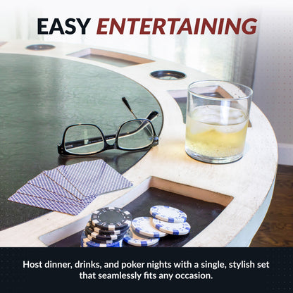 Hathaway Montecito Dining and Poker Table Set - Driftwood