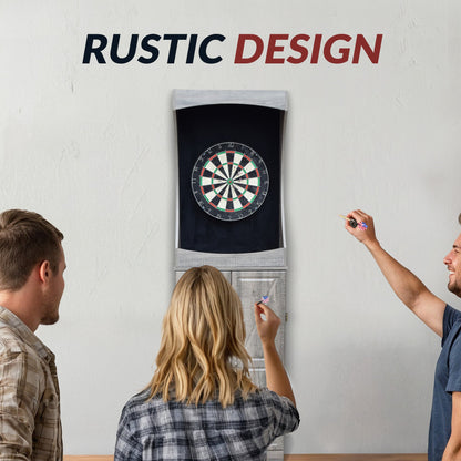 Hathaway Westwood Bristle Dartboard and 84-in Free-Standing Cabinet - Rustic Gray