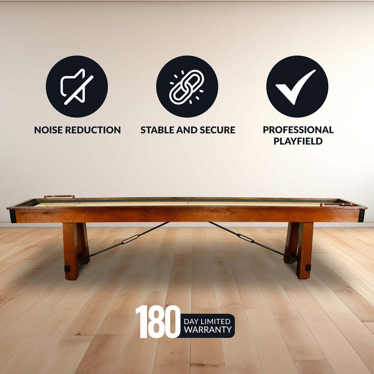 Hathaway Cheyenne 12-ft Shuffleboard Table - Rustic Oak Finish